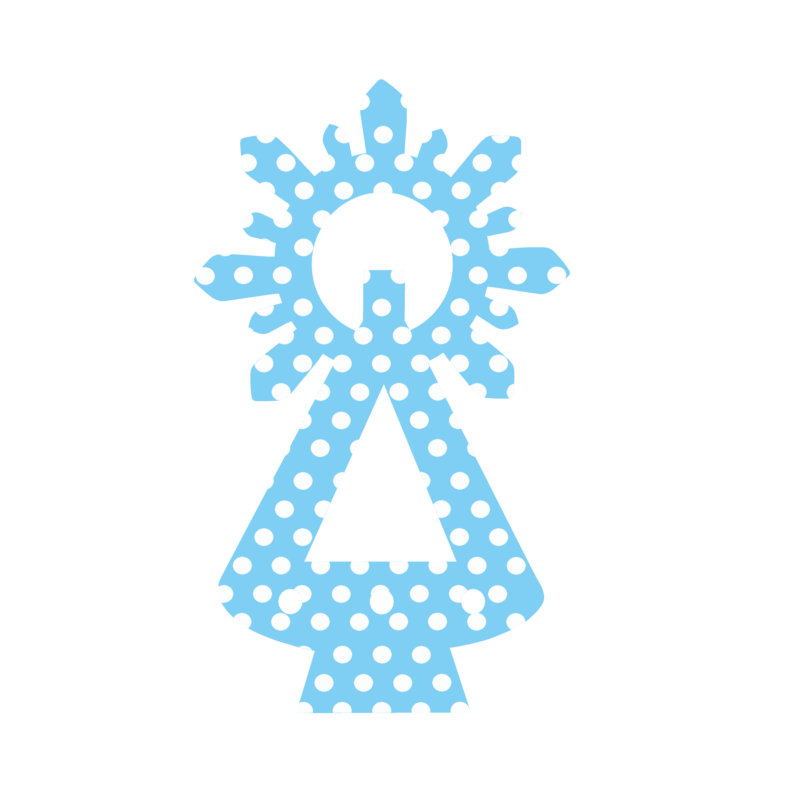 COVADONGA LUNARES AZUL scaled -Bisutería artesanal la Tienda de Ali Tote bag con estampación virgen en lunares. - Imagen 2