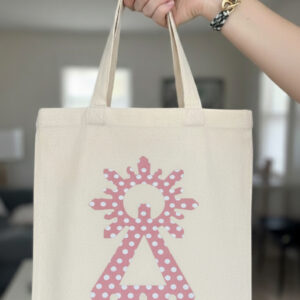 Tote bag con estampación virgen en lunares.