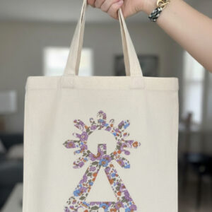 Tote bag algodón con estampación virgen en flores liberty