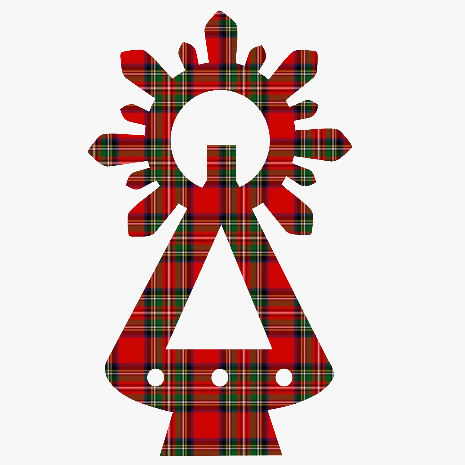 VIRGEN CUADROS TARTAN ESCOCESES -Bisutería artesanal la Tienda de Ali Tote Bag con estampación virgen en cuadros tartan. - Imagen 3