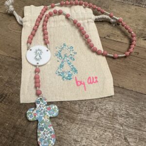 Rosario con bolsita lino