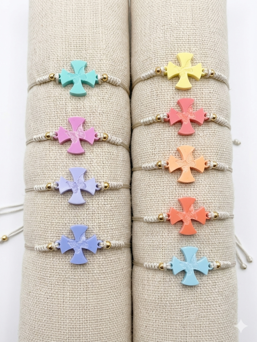 PULSERA EMAUS COLORES -Bisutería artesanal la Tienda de Ali Pulsera Cruz Emaus - Imagen 2