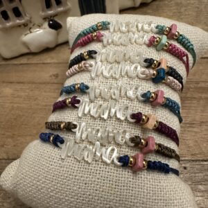 Pulsera Mamá acetato nacar y ceramica