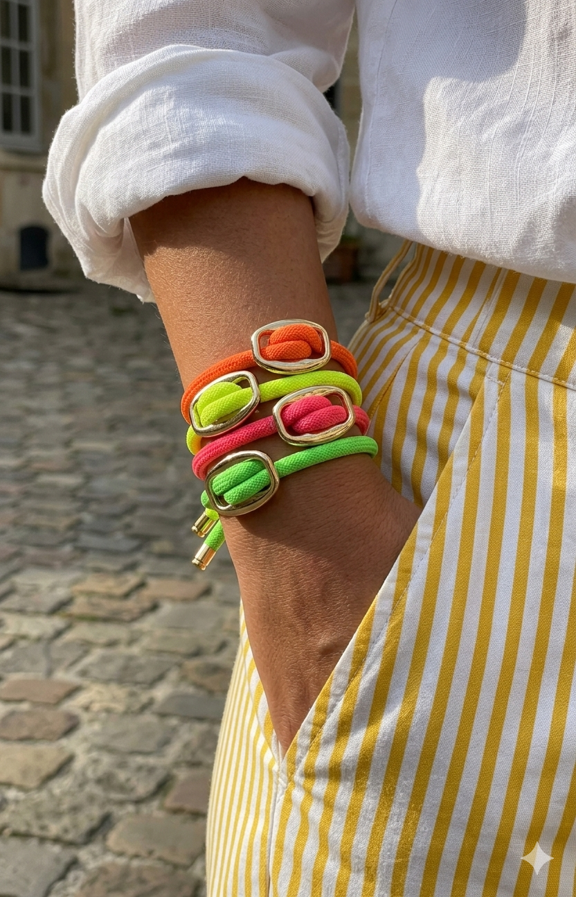 PULSERAS CALABROTE COLORES FLUOR -Bisutería artesanal la Tienda de Ali Pulsera Calabrote - Imagen 3